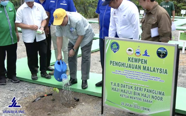 The One Millionth Tree Planted at Jawala Plantation Industries Sdn Bhd by the YAB Chief Minister of Sabah