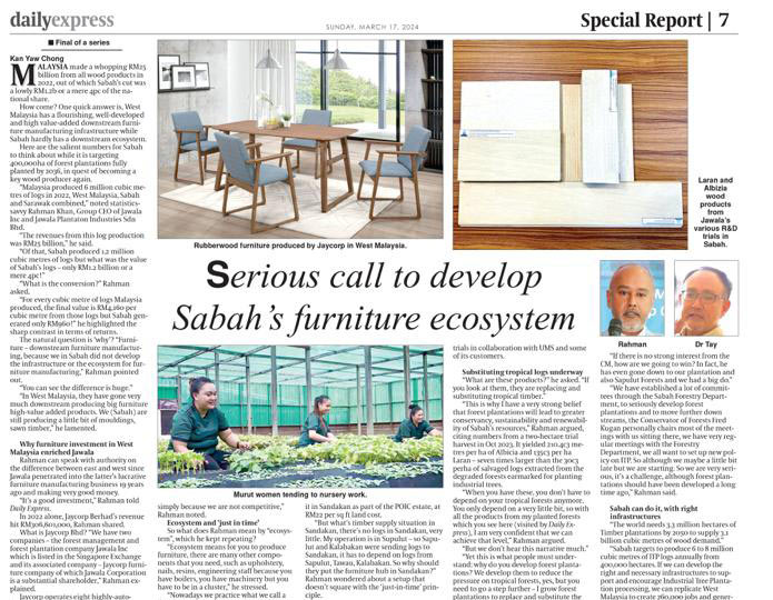 (FInal Part) Daily Express Special Report On Jawala – “Serious Call To Develop Sabah’s Furniture Ecosystem”